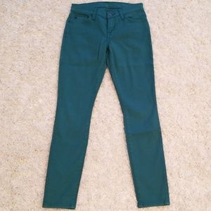 7 For All Mankind Gwenevere Teal Skinny Jeans